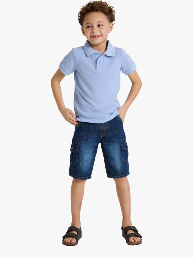 

Детские шорты-карго из органического хлопка деним Polarn O. Pyret, Blue