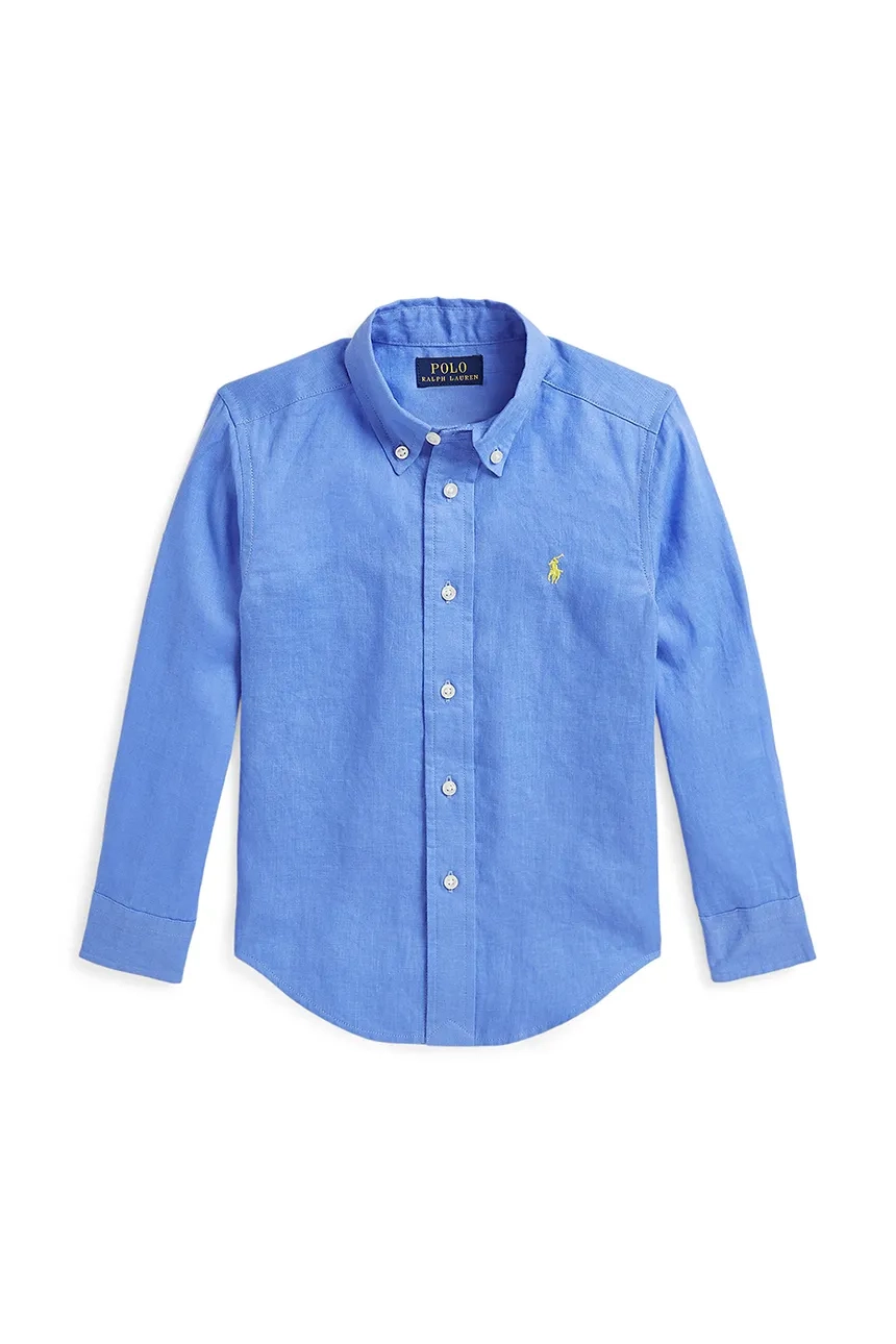 

Льняная рубашка для детей Polo Ralph Lauren, синий