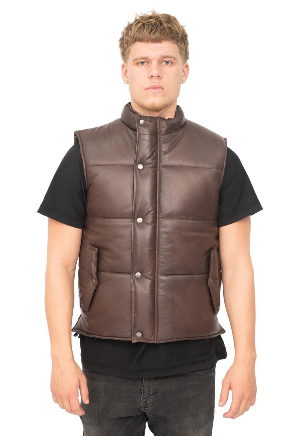 

Классический кожаный пуховик в ноттингеме Infinity Leather, коричневый