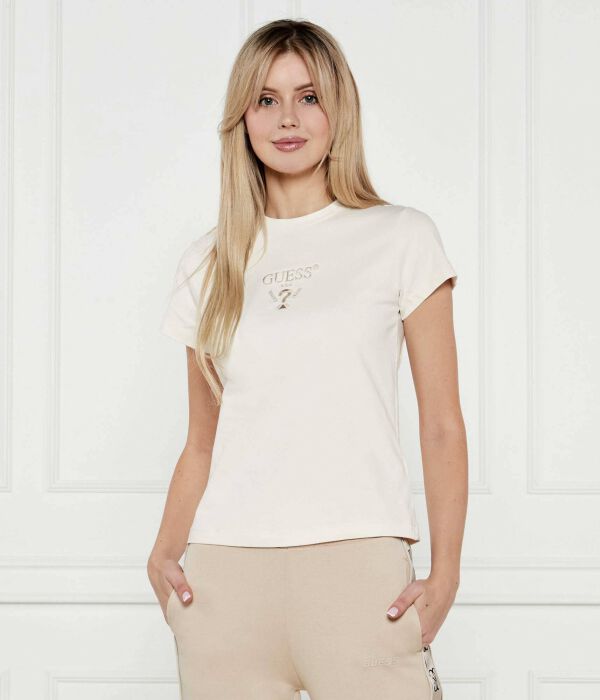

Футболка женская Guess Active с вышивкой, бежевый