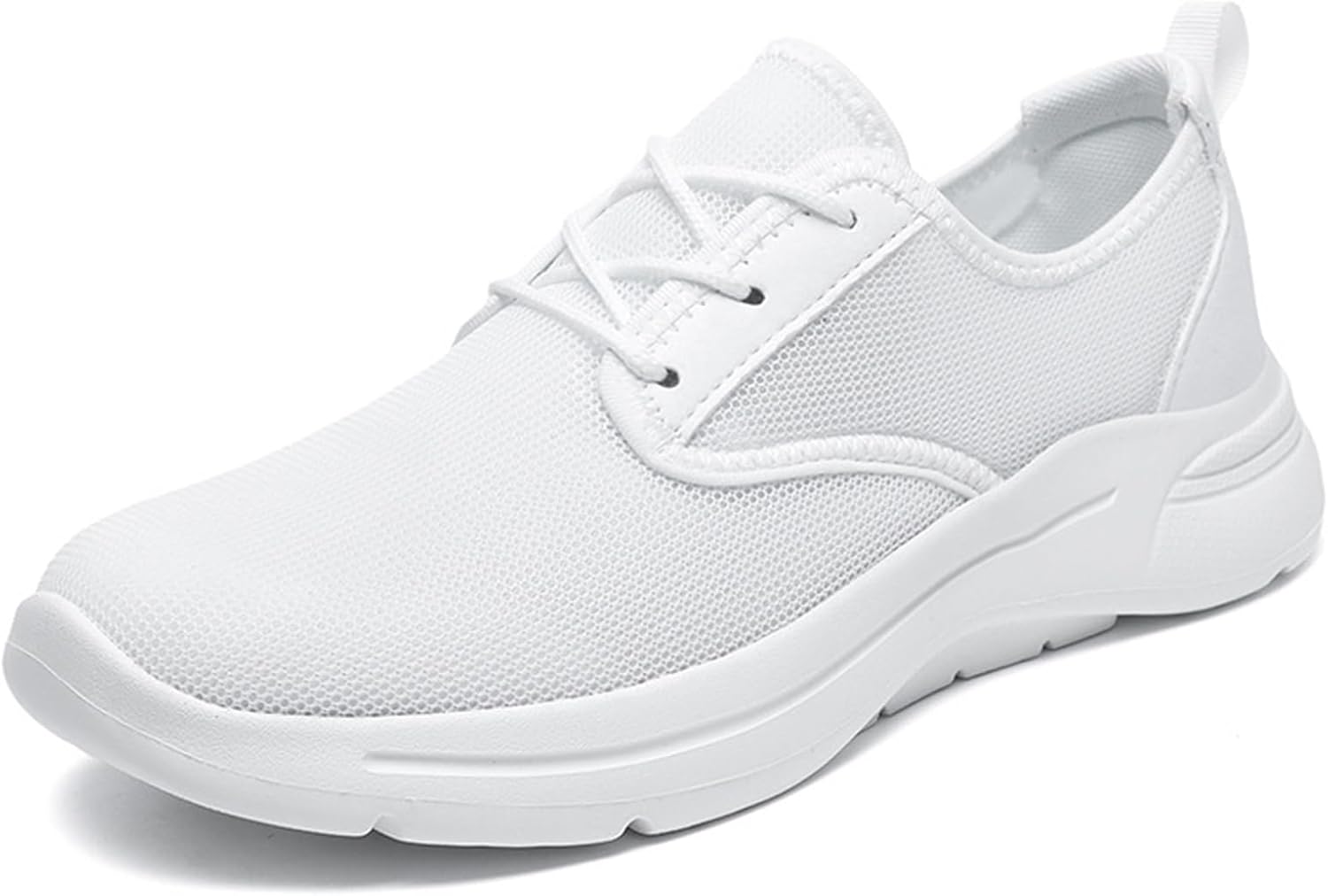 

Мужские модные спортивные кроссовки из сетки, летние, дышащие, плоская подошва, противоскользящие, с шнуровкой, легкие повседневные кроссовки для ходьбы Ghibhna, белый