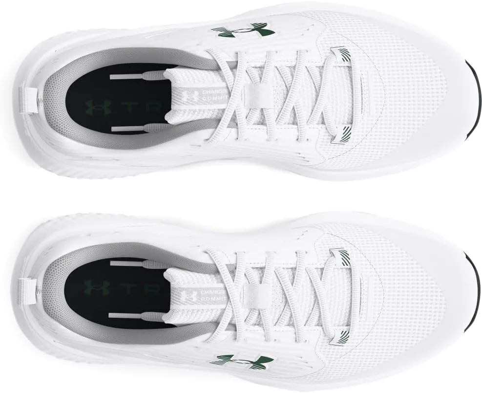 Кроссовки Under Armour Charged Commit Tr 3 Cross Trainer для мужчин, белый/зеленый/серый — фото 4