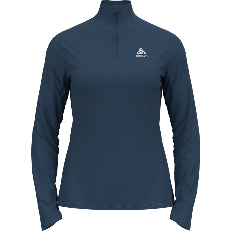 

Необходимый средний слой, молния 1/2 Odlo, цвет blue wing teal