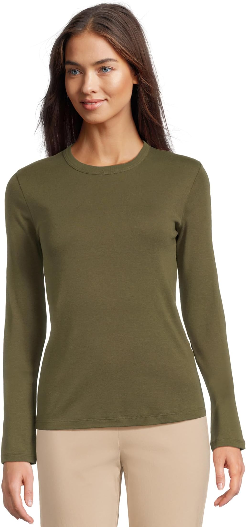 

Футболка Vince Essential Long Sleeve Crew Neck T-shirt, цвет Herba