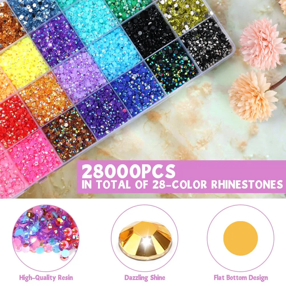 Набор из 32000 страз Jelly Rhinestones, 42 цвета, 3 мм Butbu, 32000 Rhinestones (42 Colours 3 Mm) — фото 3