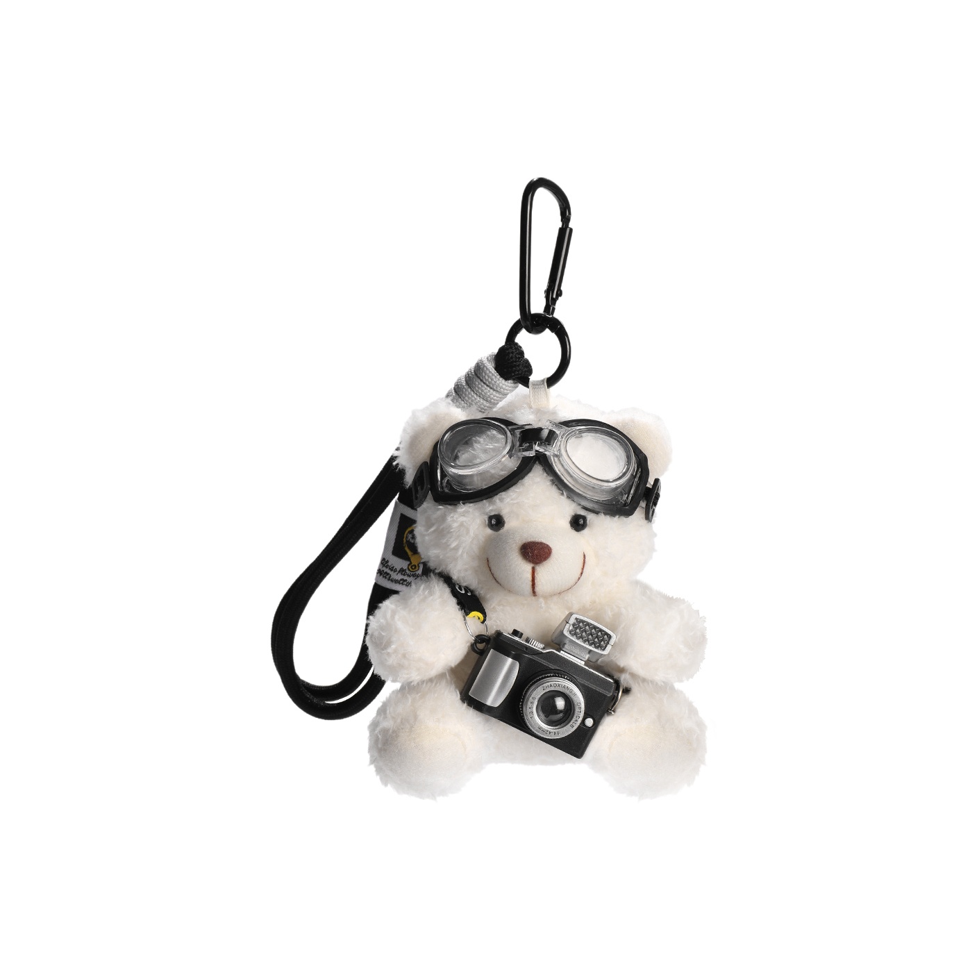 

Подвеска в виде плюшевых кукол для женщин Tboml, shimmery cameras bear-белый-черный cord