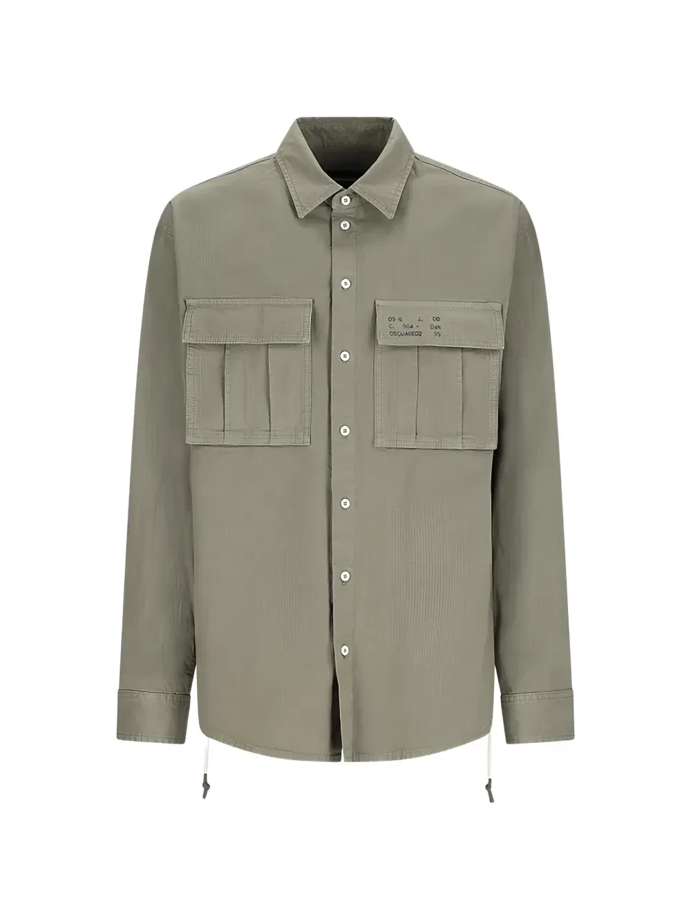 Рубашка из хлопка рипстоп DSQUARED2, зеленый