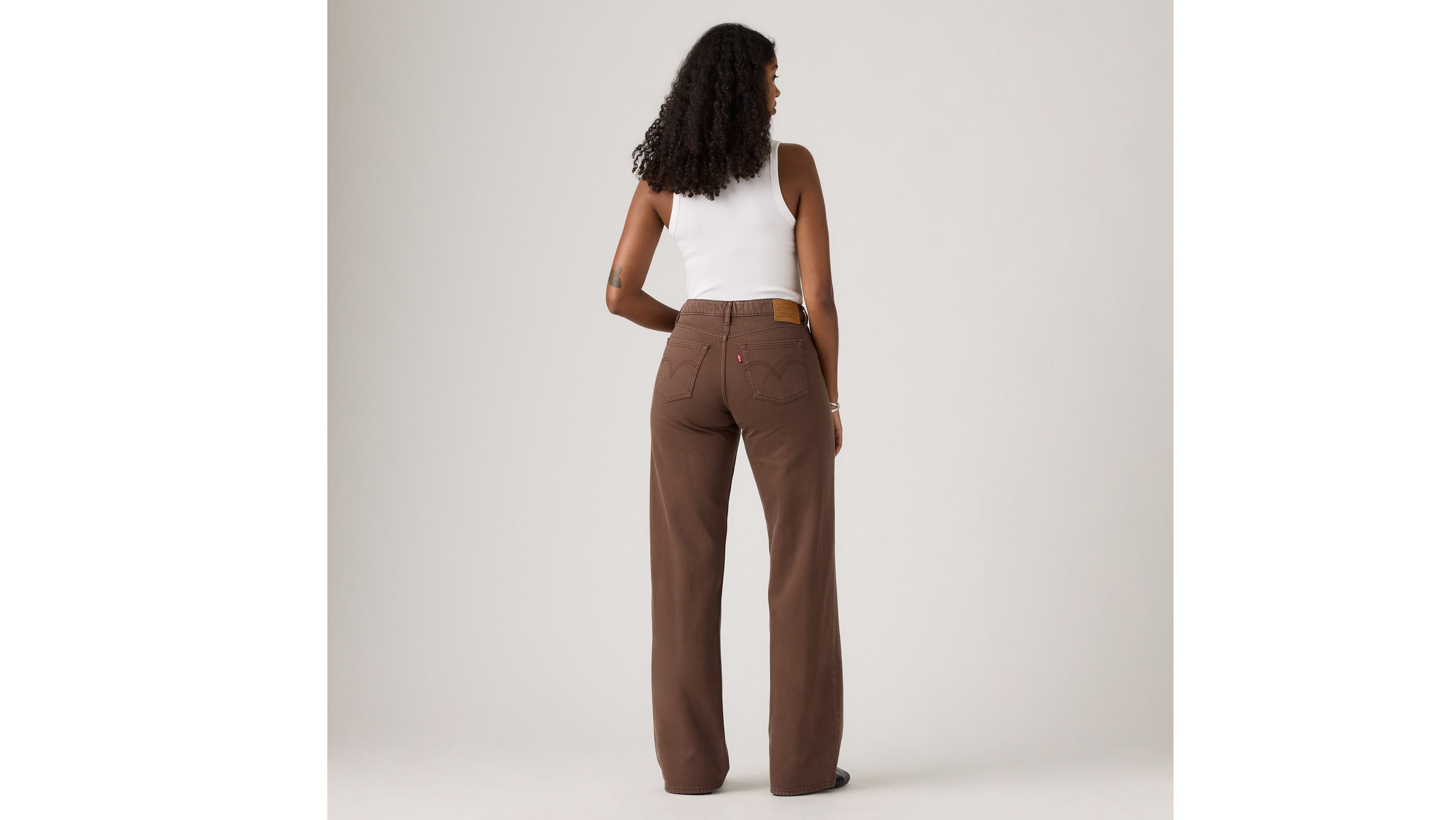 Джинсы женские низкие свободные Levi's, Washed Bracken - Brown — фото 3