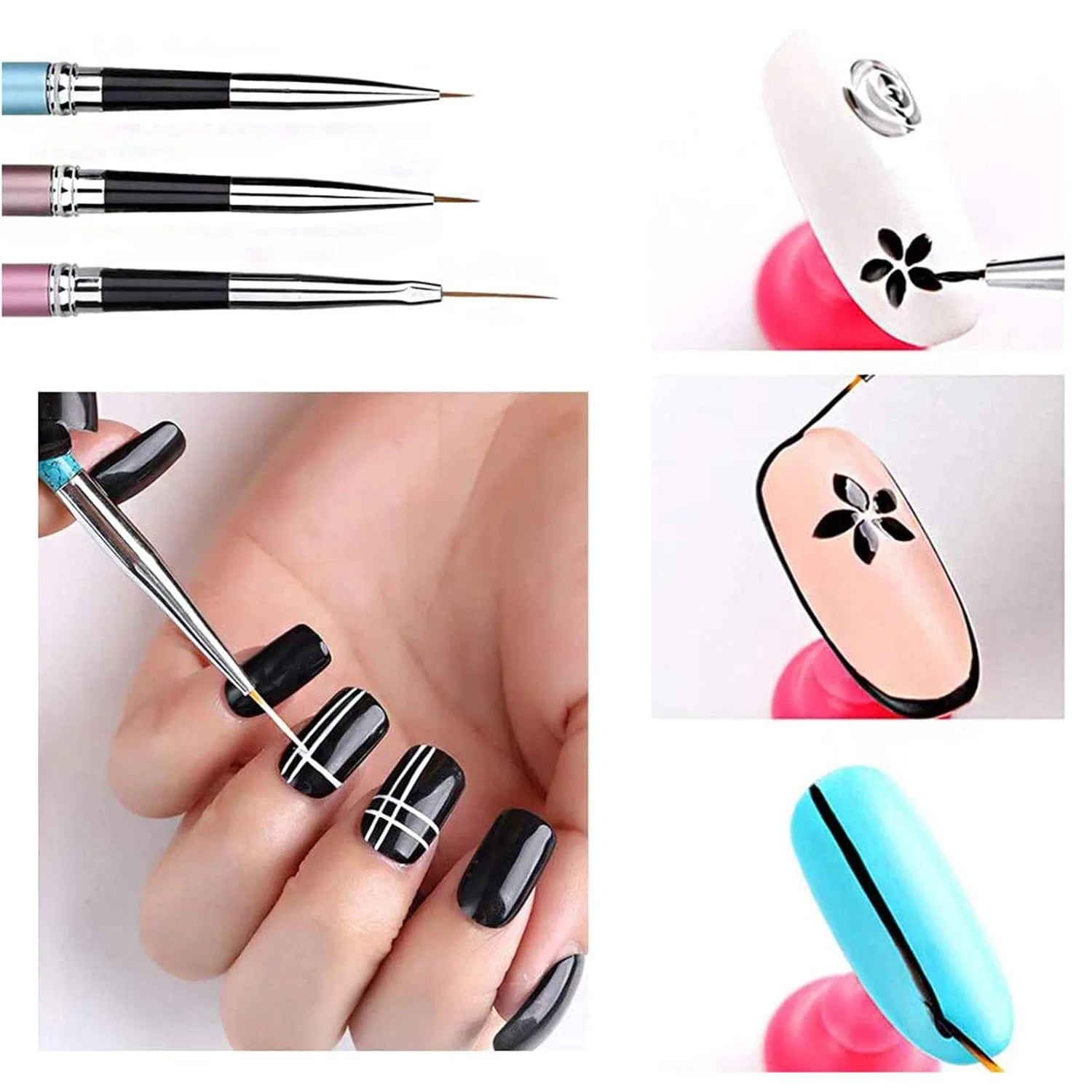 Набор кистей для дизайна ногтей Sable Nails Arts, 10 шт. Omenluck — фото 4