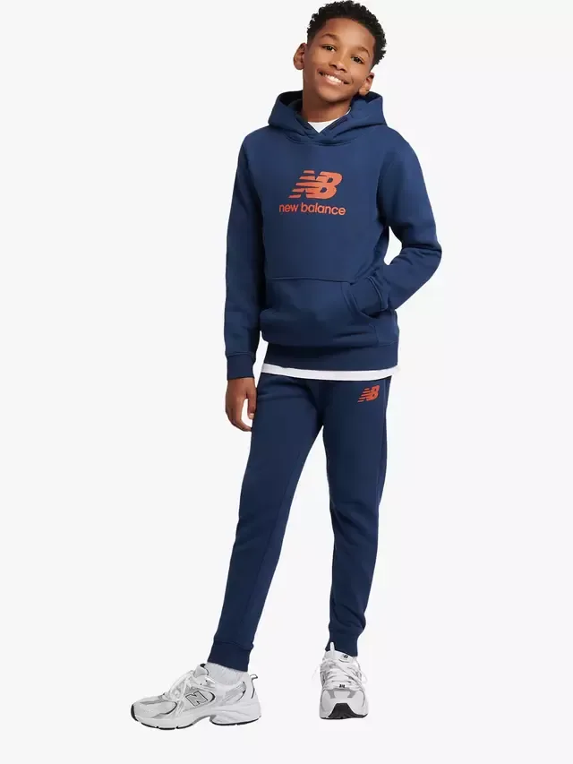 Детский хлопковый комплект: толстовка и спортивные штаны, темно-синий (Nb) New Balance