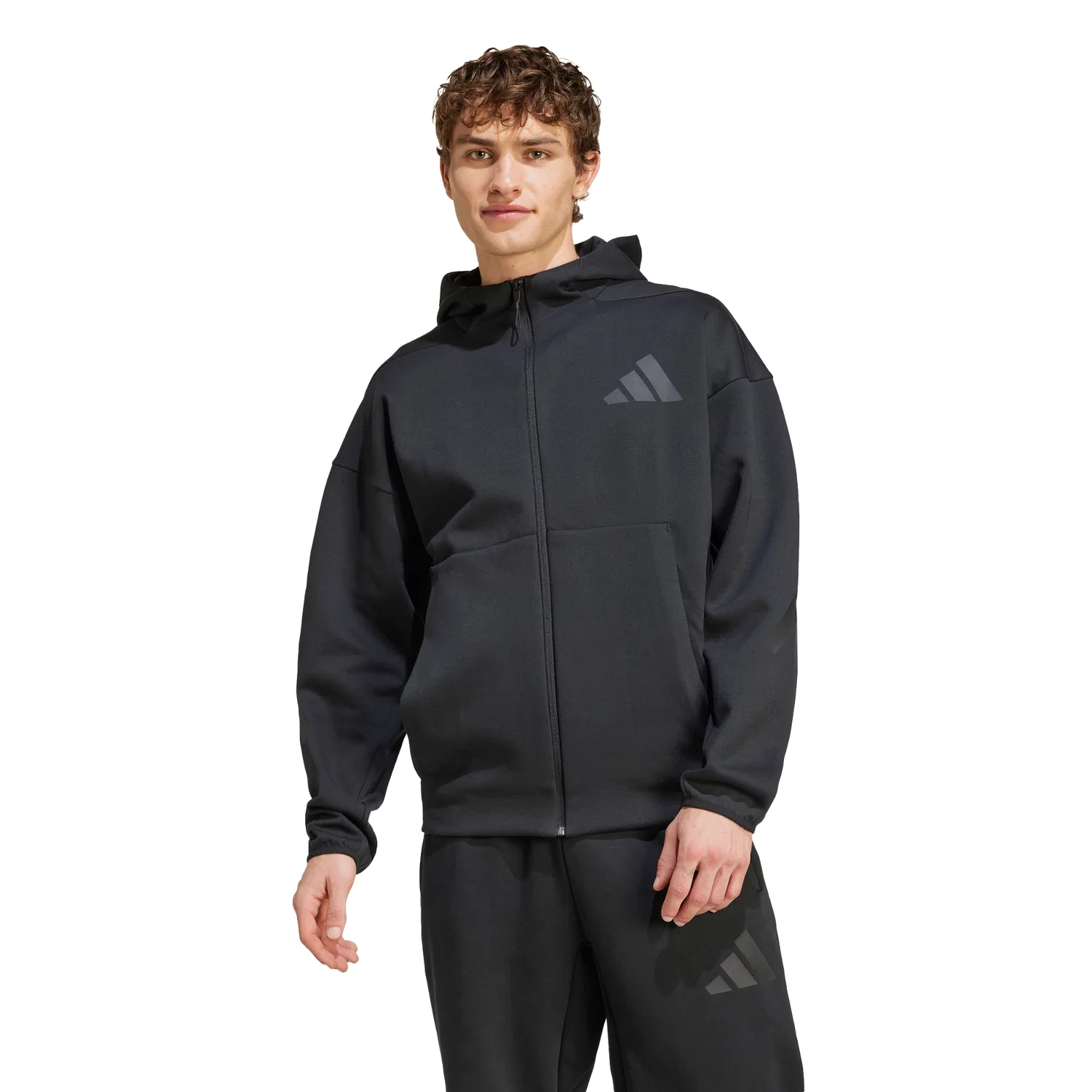 Мужская толстовка на молнии Z.N.E. чёрного цвета от Adidas — фото 3