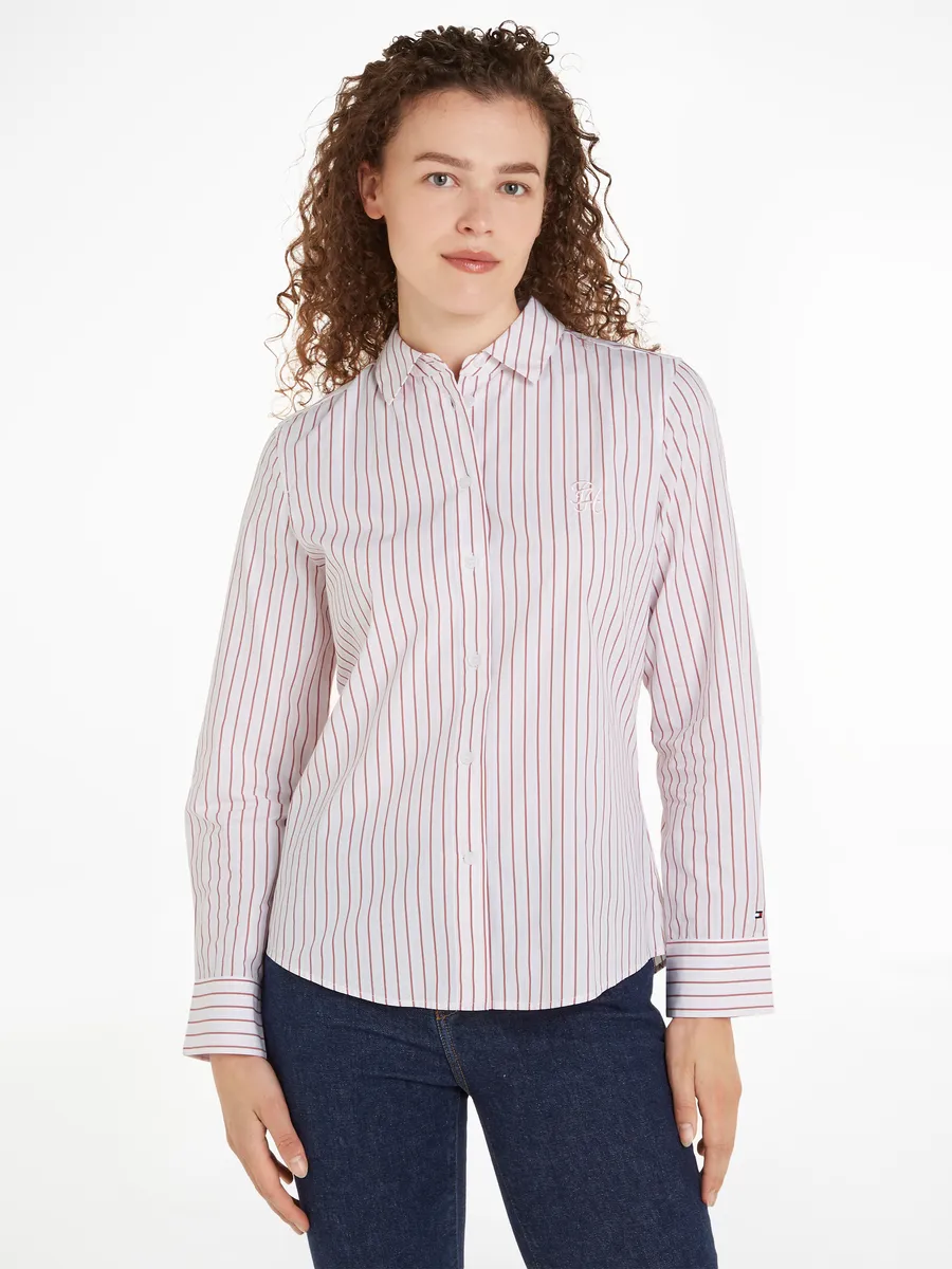 

Блуза-рубашка Tommy Hilfiger "STRIPE REGULAR SHIRT", в полоску, розовый