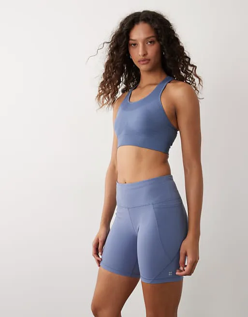 

Синие леггинсы длиной 6 дюймов Sweaty Betty Power