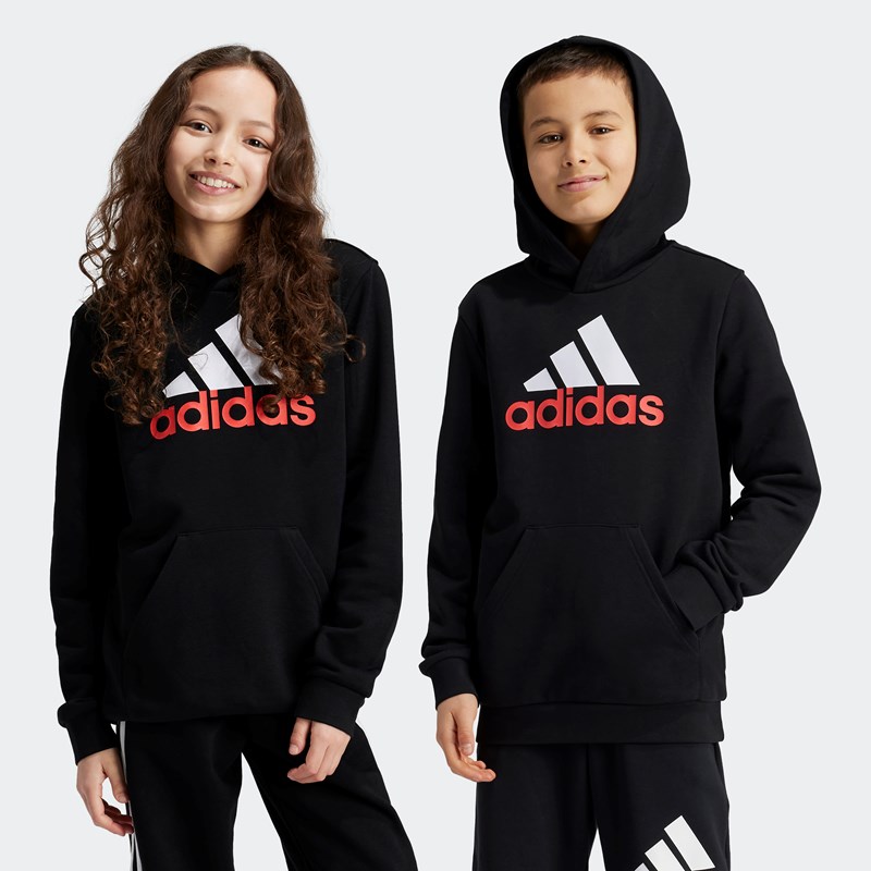 

Детская толстовка с капюшоном Essential двухцветная с большим логотипом Adidas, черный