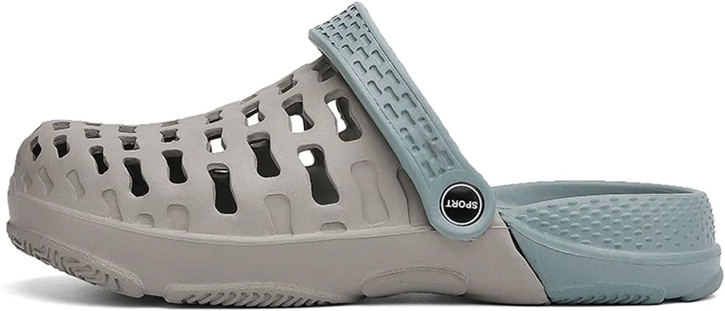 

Мужские садовые сабо Дышащие садовые туфли с поддержкой свода стопы Летние нескользящие шлепанцы для пляжа Meidiastra, серый/синий