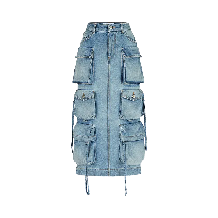 

Юбка The Attico Midi Denim 'Sky Blue', синий