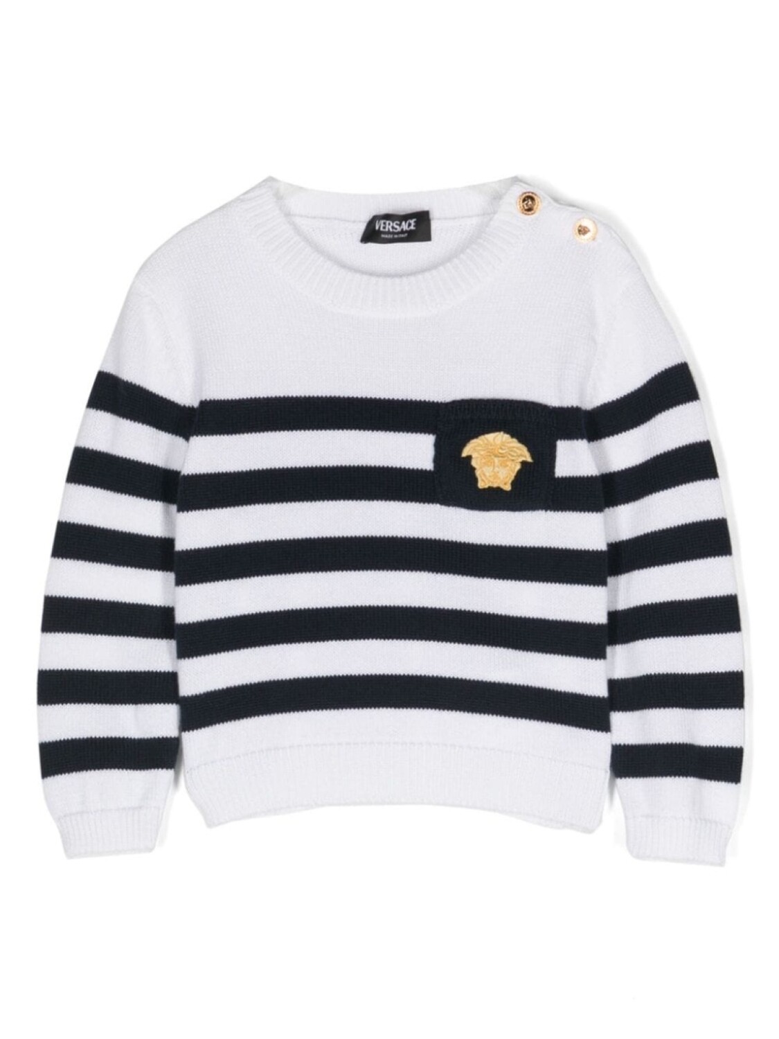 

Versace Kids джемпер Medusa-Head в полоску, белый