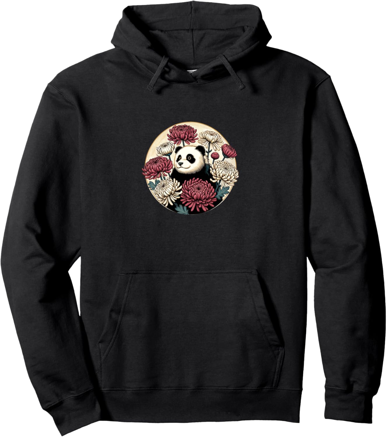 

Толстовка с изображением панды и хризантемы Chrysanthemum Snugg, черный