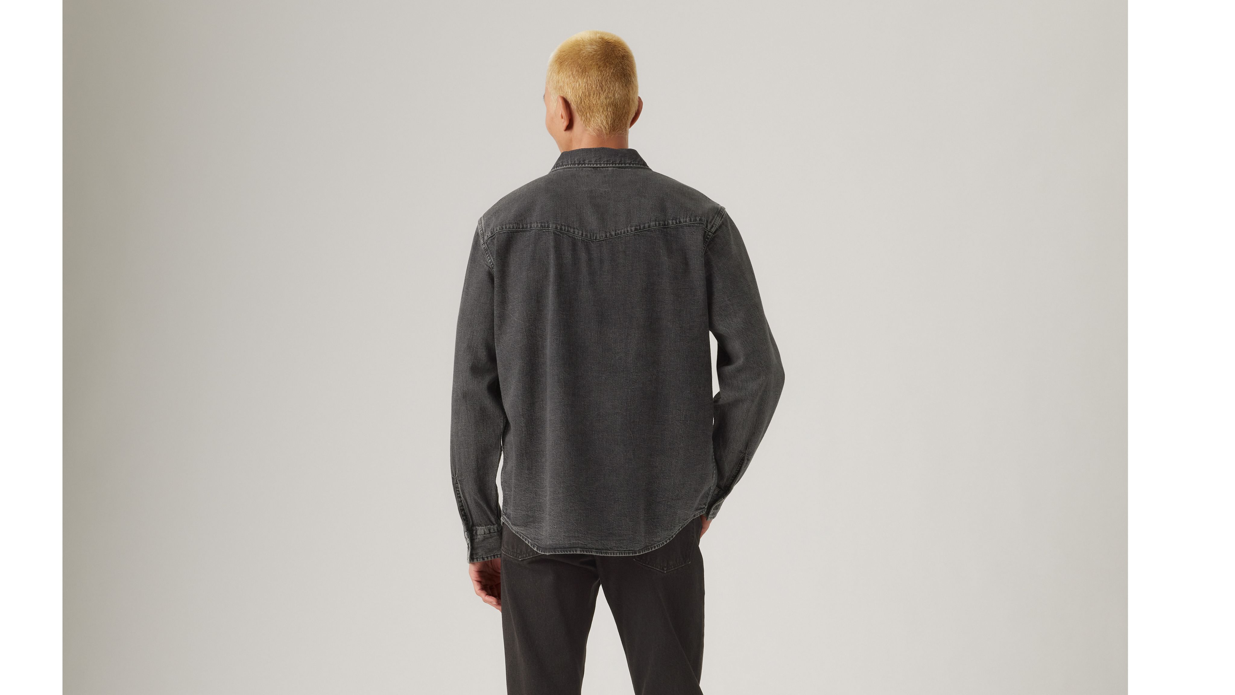 Рубашка свободного кроя в стиле вестерн Levi's, Night Shadow Black Wash - Black — фото 3