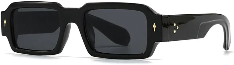 

Популярные квадратные солнцезащитные очки 2027 года для женщин с заклепками, винтажные панк-очки для мужчин, модные солнцезащитные очки UV400 MTZJH, Black Gray