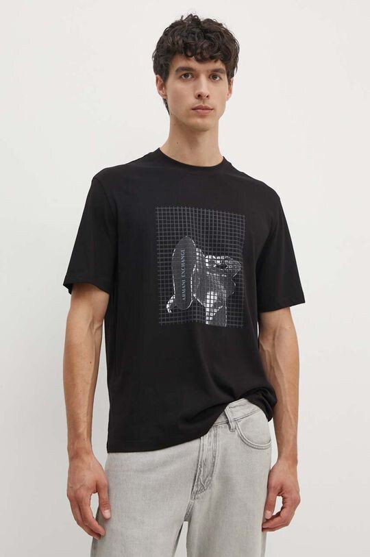 

Хлопковая футболка Armani Exchange, черный