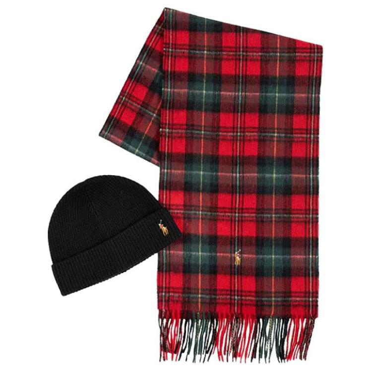 

Polo Ralph Lauren Шерстяной вязаный шарф унисекс Red/Black