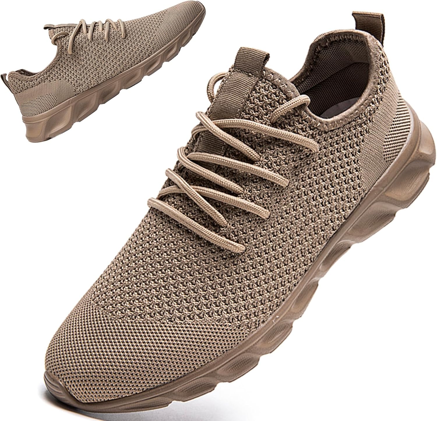 

Мужские кроссовки Linenghs для бега, тенниса и тренировок в спортзале, повседневные слипоны для ходьбы, легкие спортивные кроссовки с сетчатым верхом, дышащие модные спортивные обувь, коричневый
