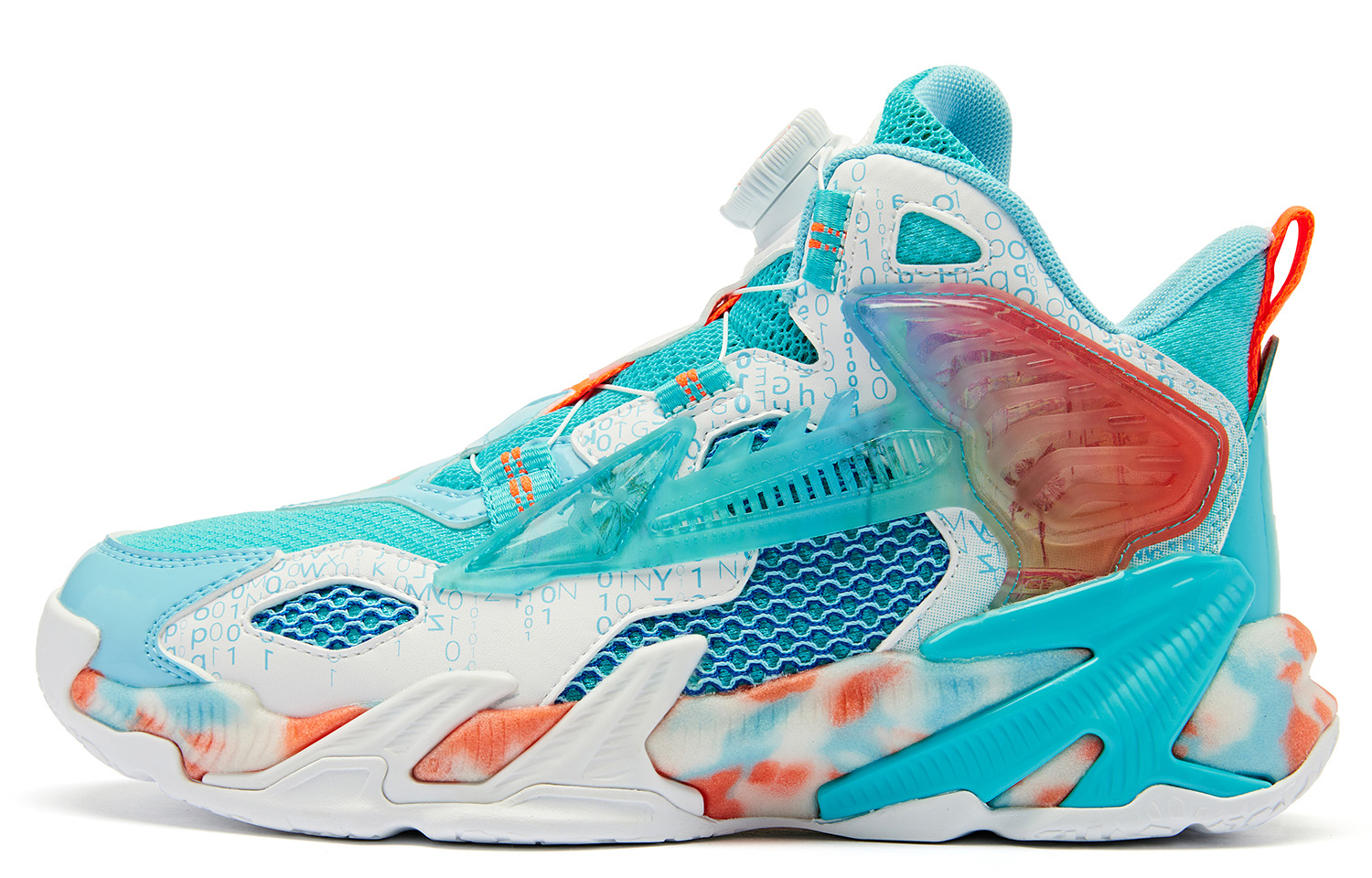 

QIAODAN Детские баскетбольные кроссовки высокие Blue с технологией Assassin Cushioning и износостойкие