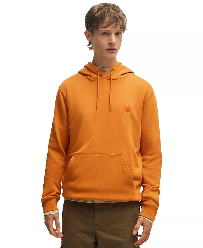 

Мужская хлопковая худи с логотипом Regular-Fit Hugo Boss, оранжевый
