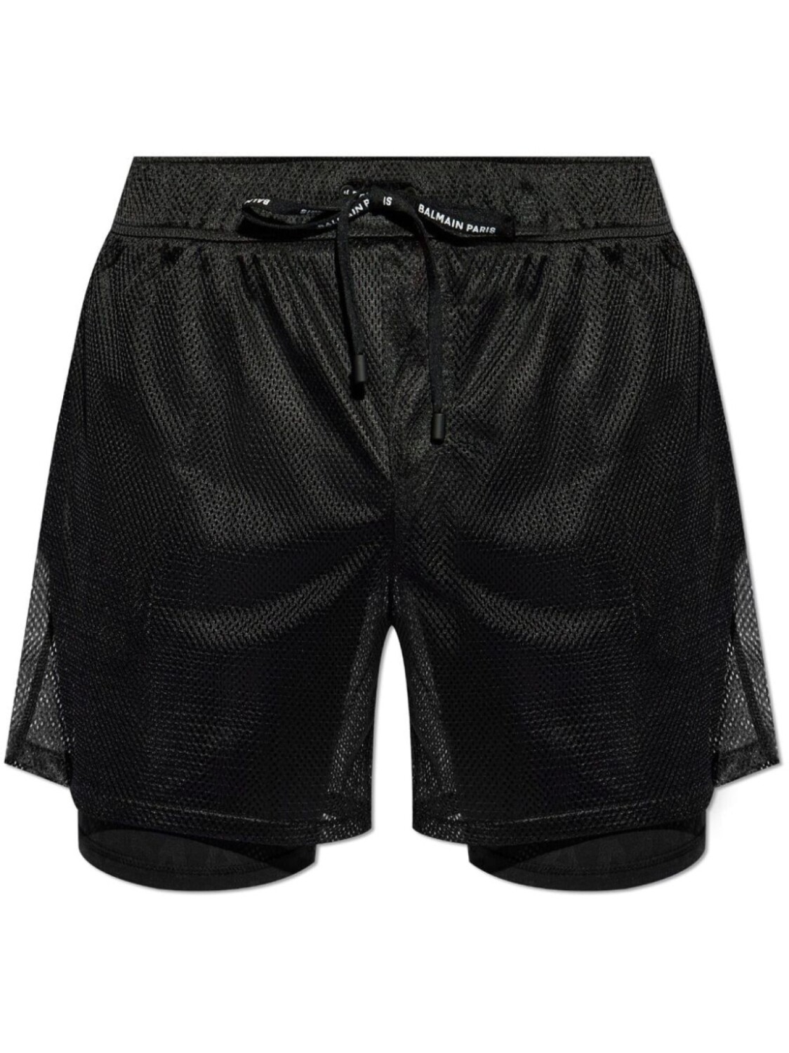 

Balmain многослойные сетчатые плавки-шорты, черный