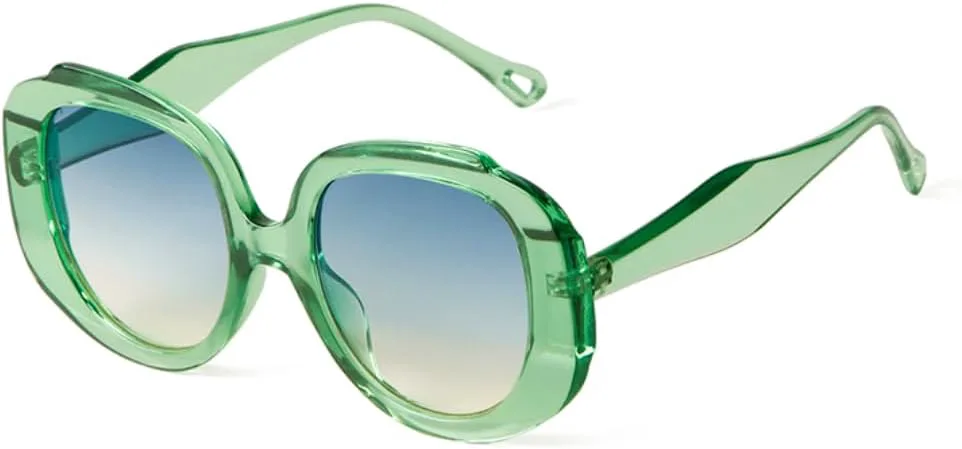 

Солнцезащитные очки с защитой UV400 | Большая круглая зеленая оправа | для женщин и мужчин | для занятий спортом на открытом воздухе и вождения DSVIGF, 06