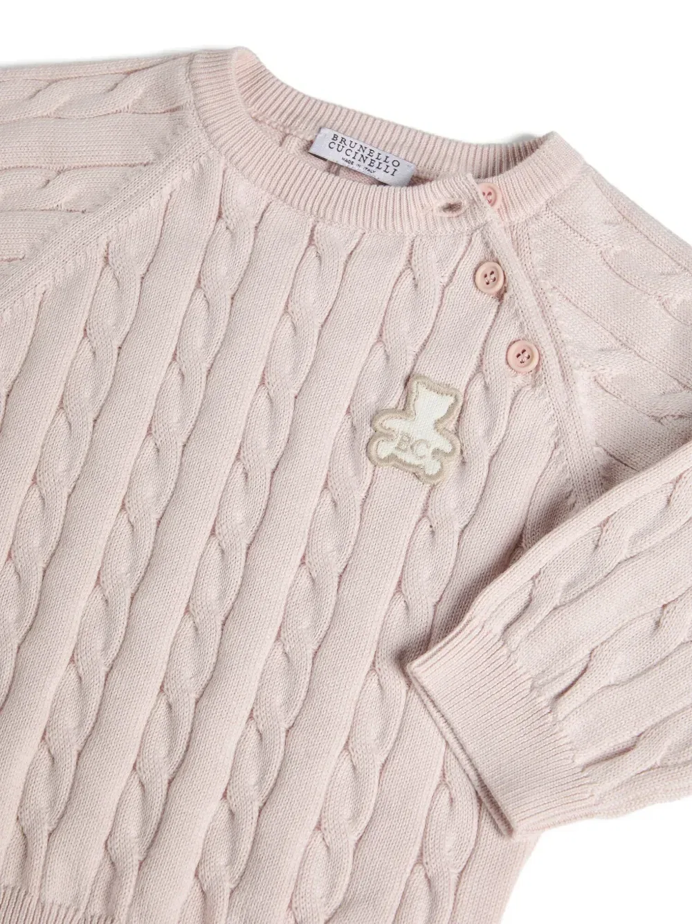 Вязаный свитшот Bernie Brunello Cucinelli Kids, розовый — фото 3