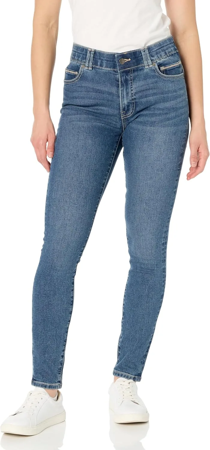 

Nautica Women's High Rise Skinny Mid Rise Jeans