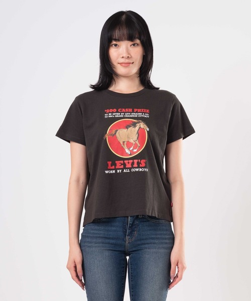 

Футболка с принтом, бренд Levi's, цвет черный