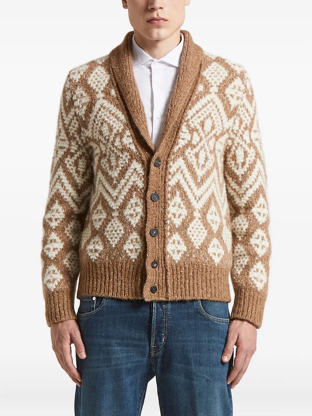 

Кардиган с узором Peserico, коричневый