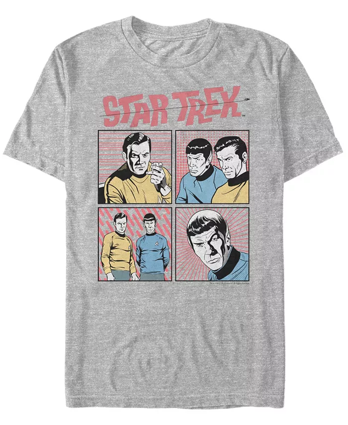 

Футболка с коротким рукавом Star Trek Men's The Original Series Comic Book Squares Fifth Sun, серый