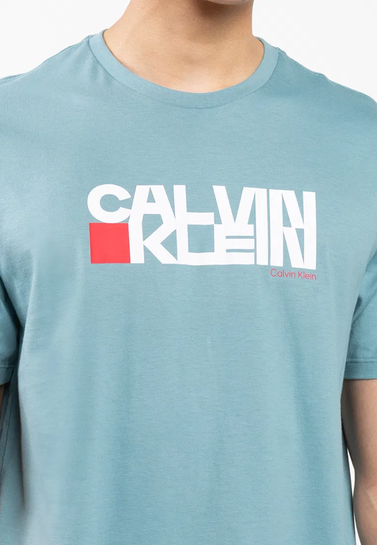 Футболка с принтом, короткий рукав, Redbox Calvin Klein, синий — фото 3