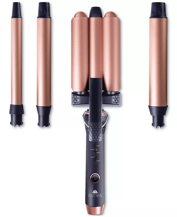 Набор сменных бигуди без зажимов 4-в-1 Sutra Beauty, rose gold/black