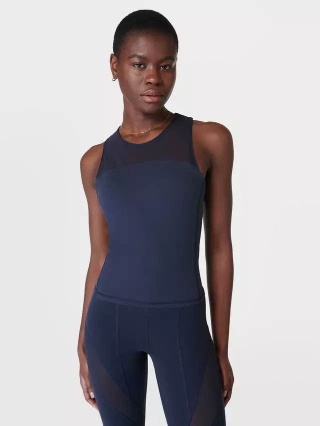 

Топ Sweaty Betty Power Illusion Workout Bra Tank, цвет navy/blue