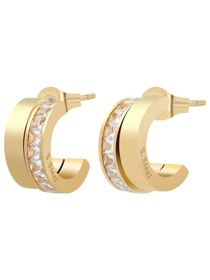 

Adeliás Женские серьги - серьги-гвоздики из нержавеющей стали в золотом исполнении