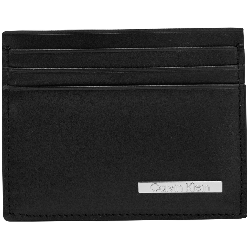 

Calvin Klein Кожаный картхолдер мужской космический черный, UB1-Space Black