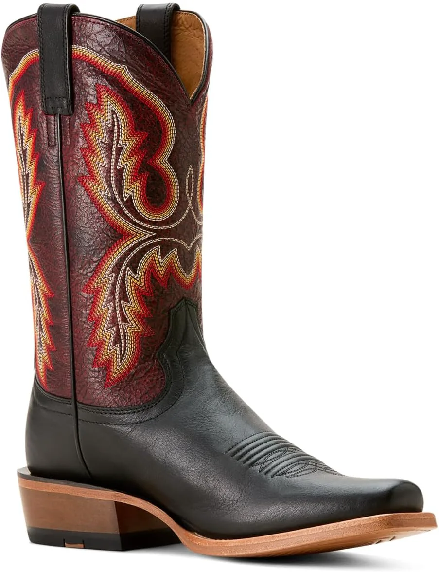 Мужские западные сапоги Ariat Hybrid Roughstock с квадратным носком, черный — фото 3