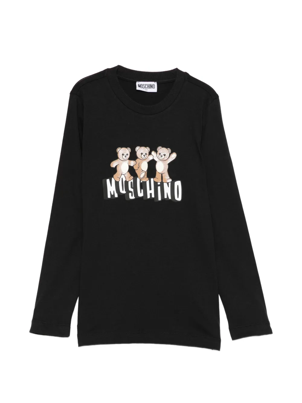 

Футболка с принтом логотипа Moschino Kids, черный