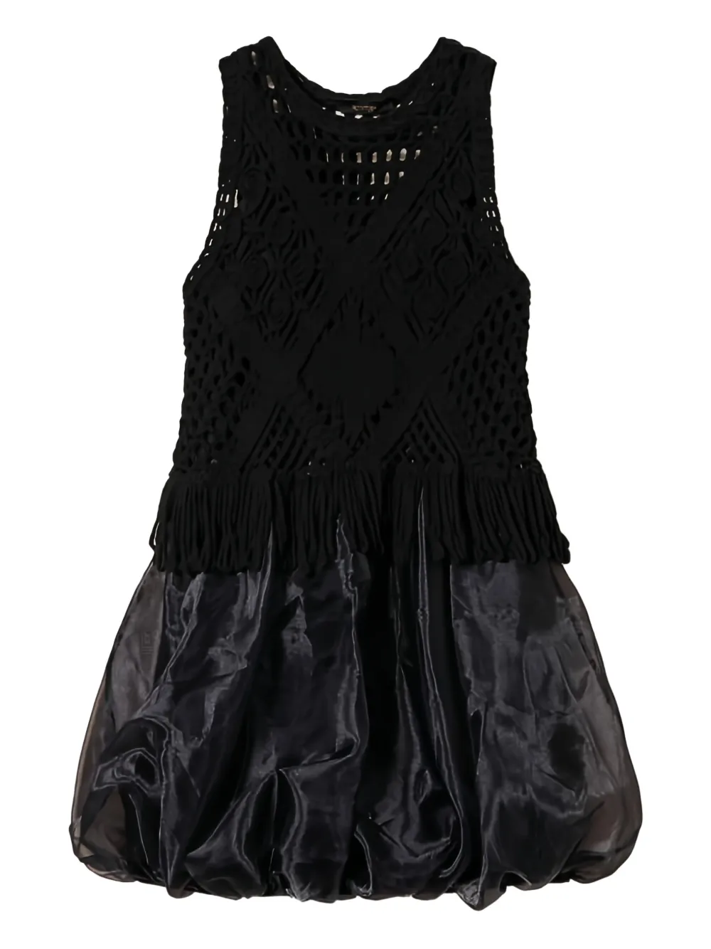 

Платье мини с отделкой в технике кроше Twinset, черный