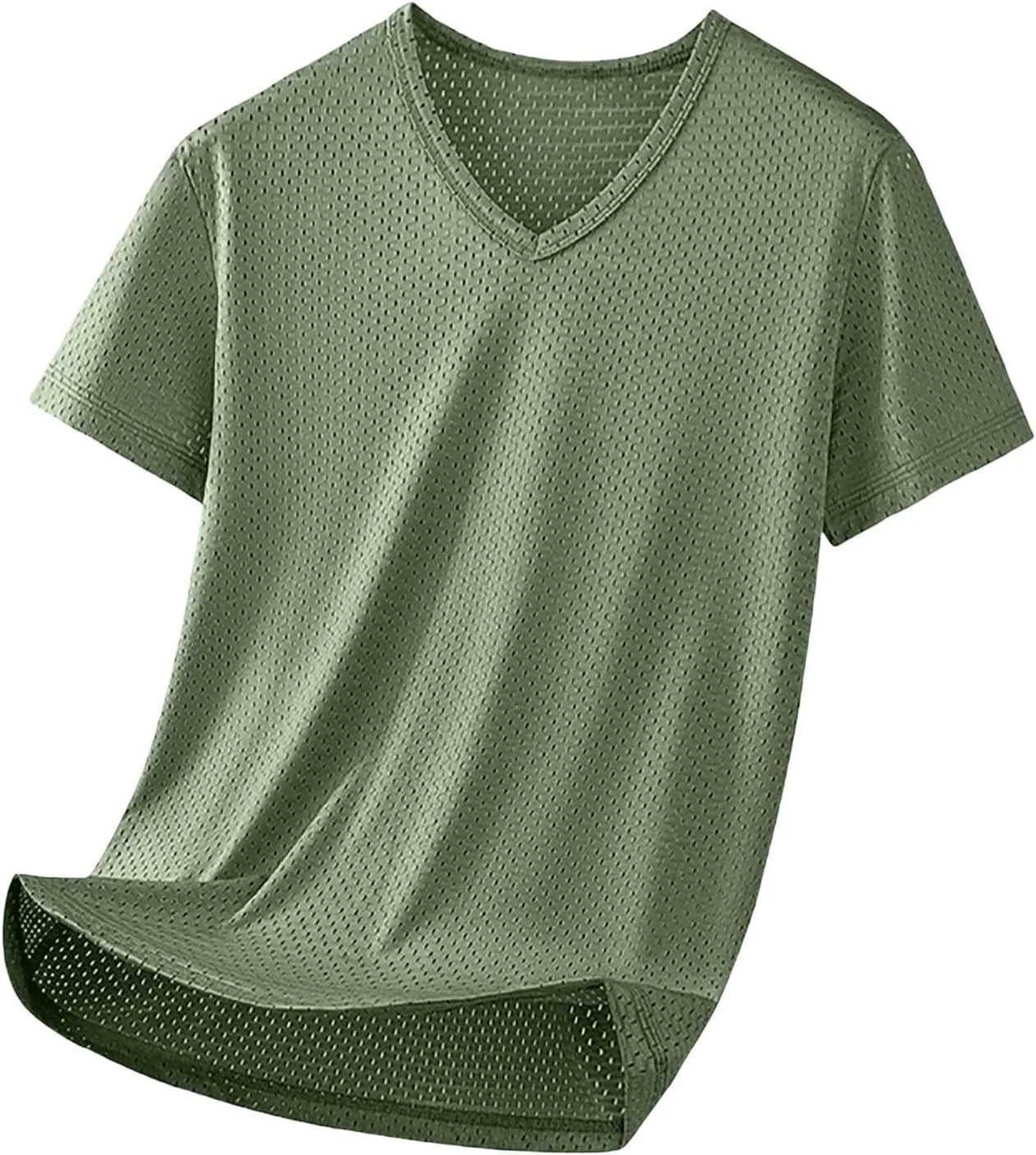 

Мужская футболка V-образного выреза с текстурой waffle knit, легкая и свободного кроя Xiaojmake