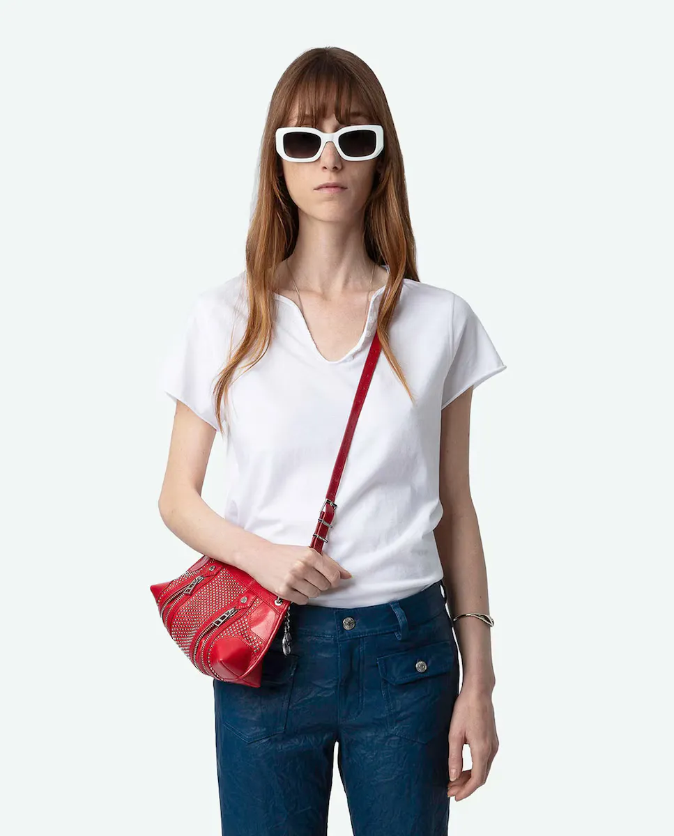 

Тунисская женская футболка в сетку с надписью на спине Zadig & Voltaire, белый