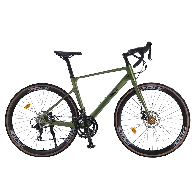 

Шоссейный велосипед с механическими дисковыми тормозами из магниевого сплава для взрослых Jeep, зеленый