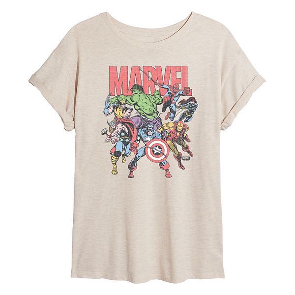 

Футболка Juniors' comic vintage oversized Marvel, Beige