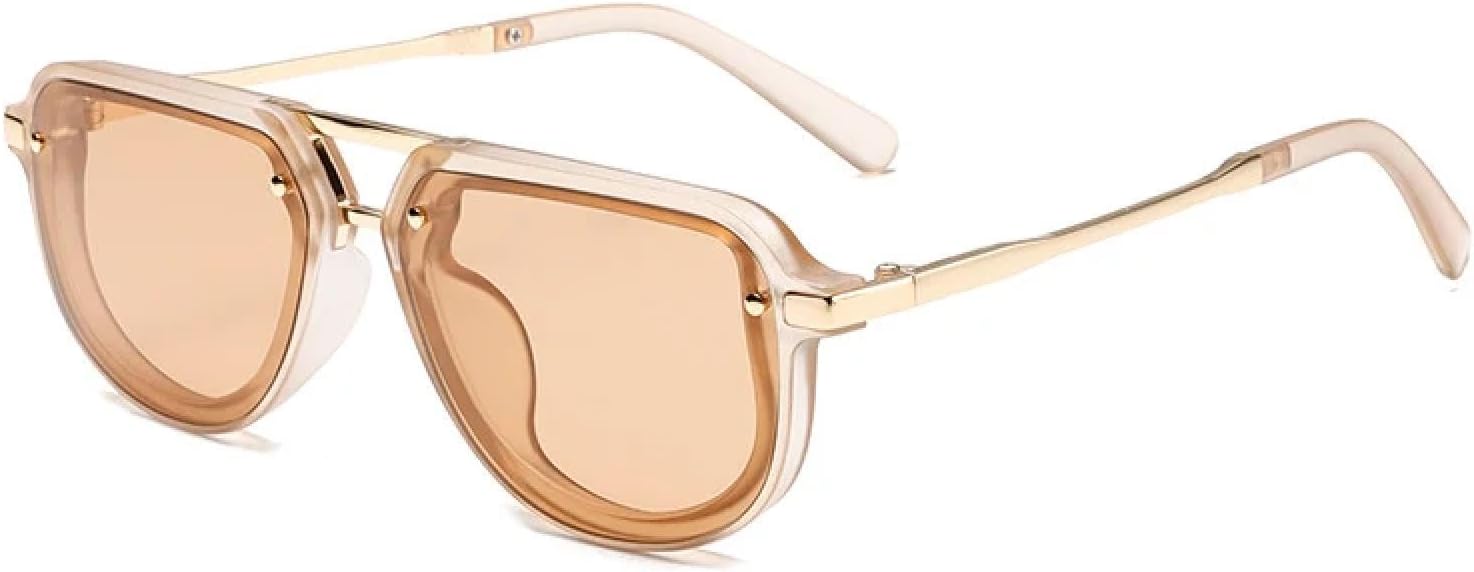 

Солнцезащитные очки Shauna Retro Small Oval для женщин, роскошные, с заклепками, сине-зеленые, с защитой от УФ-излучения UV400, модные панк-очки для мужчин TYUVIVO, Champagne