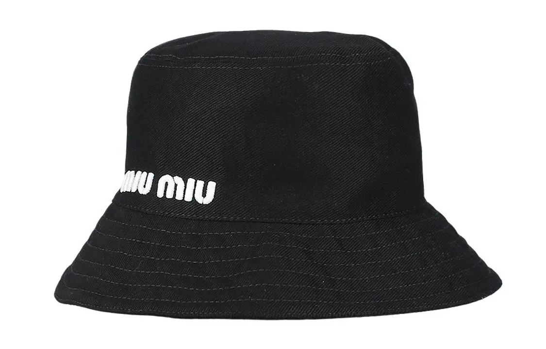 MIU MIU Черная женская панама из полиэстера, Black — фото 2